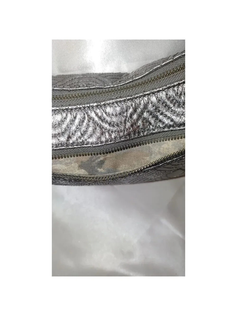 Elliott Lucca Metallic Silver Hobo Bag
